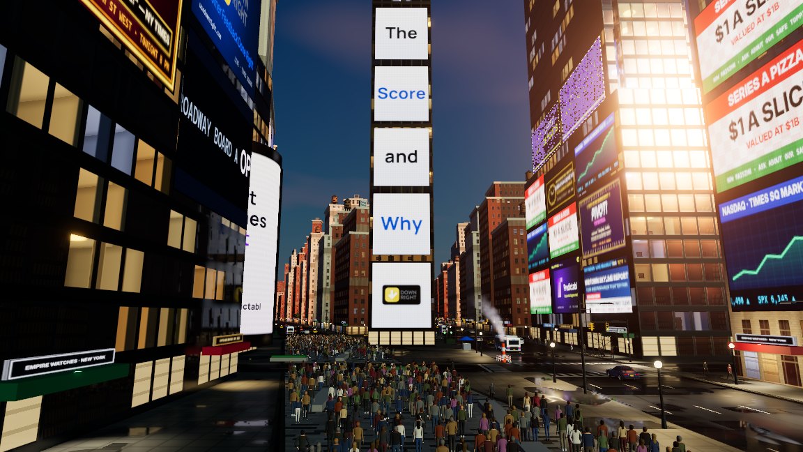 Downright on a Times Square billboard