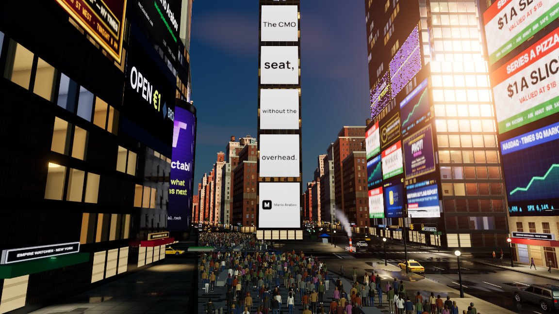Mario Arabov on a Times Square billboard