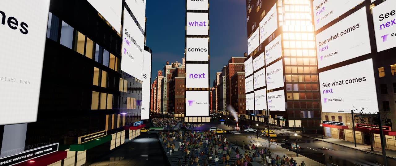 Predictabl on a Times Square billboard